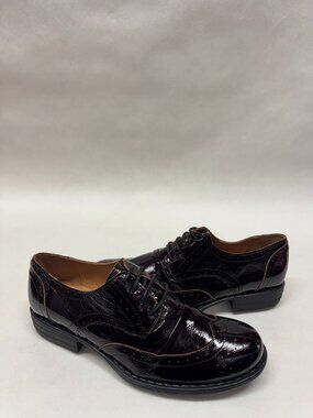 MIZ MOOZ PATENT LEATHER LACE UP OXFORD SHOES BLACK 37EU / 7US NEW # T-43